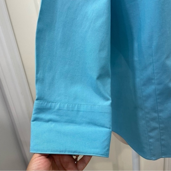 Coldwater Creek Blue Button-Down Shirt, Size M 100% Cotton Officewear Minimalist - Picture 6 of 16